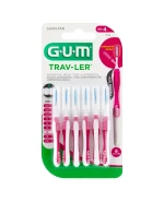 Sunstar Gum Trav-Ler, różowe szczoteczki międzyzębowe 1,4 mm, 6 sztuk