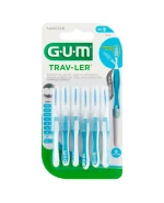  Sunstar Gum Trav-Ler, niebieskie szczoteczki międzyzębowe 1,6 mm, 6 sztuk