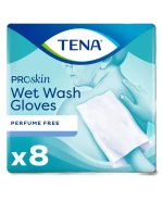 Tena ProSkin Wet Wash Gloves, nawilżane myjki higieniczne, 8 sztuk