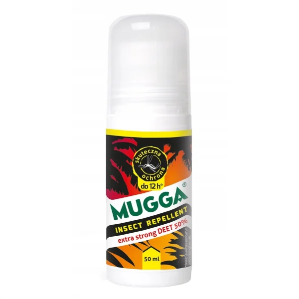 Mugga Insect Repellent, preparat na komary tropikalne, roll-on, DEET 50%, 50 ml