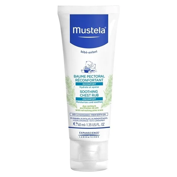 Mustela Bebe Enfant, kojący balsam do nacierania klatki piersiowej, 40 ml