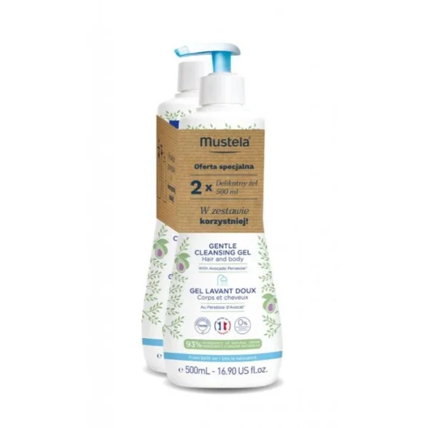 Zestaw Mustela Bebe Żel do mycia, 2 x 500 ml