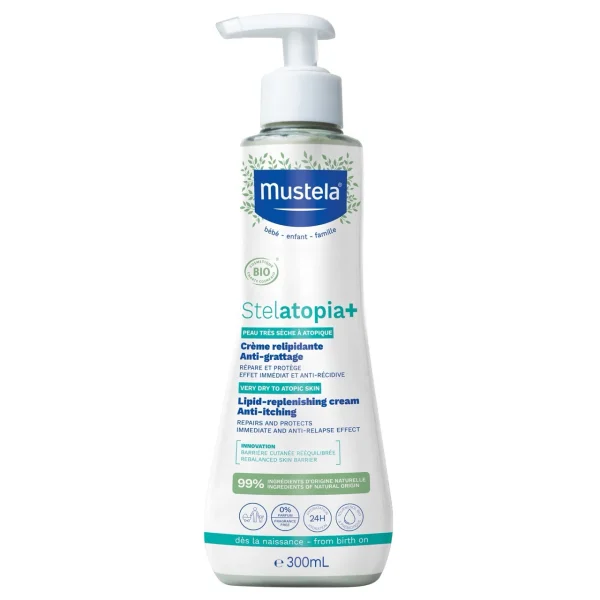 Mustela Stelatopia+, krem uzupełniający lipidy, 300 ml