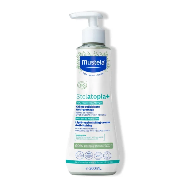 Mustela Stelatopia, krem emolient, od urodzenia, skóra skłonna do atopii, 300 ml