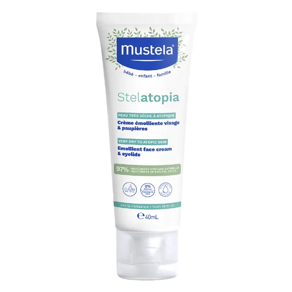 Mustela Stelatopia, krem emolientowy do twarzy, skóra atopowa, 40 ml