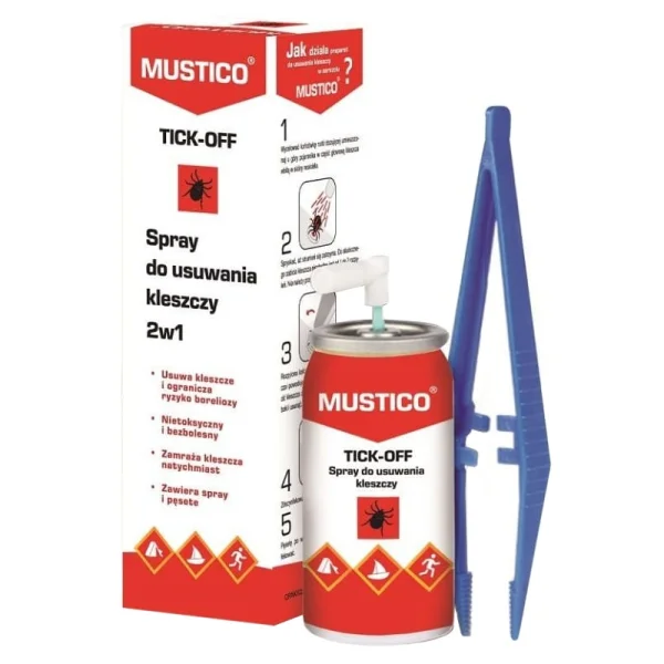 Mustico Tick-Off, spray do usuwania kleszczy 2w1, 8 ml