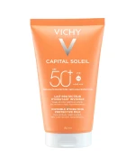 Vichy Capital Soleil, nawilżające mleczko ochronne do twarzy i ciała, SPF 50+, 150 ml