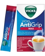 Vicks AntiGrip Max 1000 mg + 16 mg + 4 mg, granulat do sporządzania roztworu doustnego, 10 saszetek