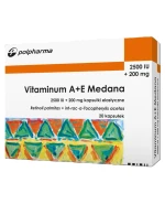 Vitaminum A + E Medana 2500 IU + 200 mg, 20 kapsułek elastycznych