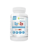 Wish, Selen Organiczny 200 µg + Glukonian cynku 15 mg + Prebiotyk, 120 kapsułek