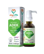 MyVita, Witaminy ADEK Forte 800µg + 2000j.m. + 12 mg + 100 µg, krople, 30 ml