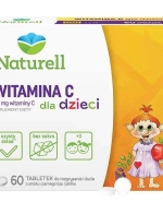 Naturell Witamina C dla Dzieci 50 mg, smak czarnego bzu i jabłka, 60 tabletek do rozgryzania i żucia