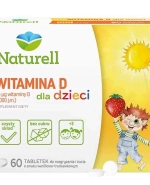 Naturell Witamina D dla Dzieci 1000 j.m., smak waniliowo-truskawkowy, 60 tabletek do rozgryzania i żucia