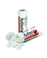 Miradent Xylitol, guma do żucia z ksylitolem, smak żurawinowy, 30 sztuk