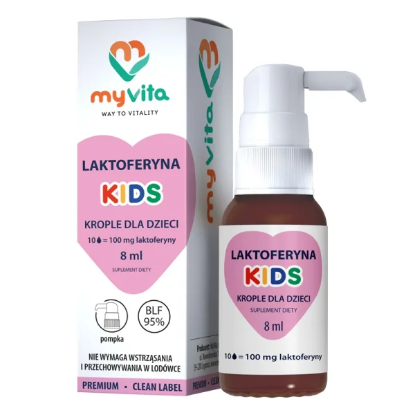 MyVita Laktoferyna Kids, krople, od 6 miesiąca, 8 ml