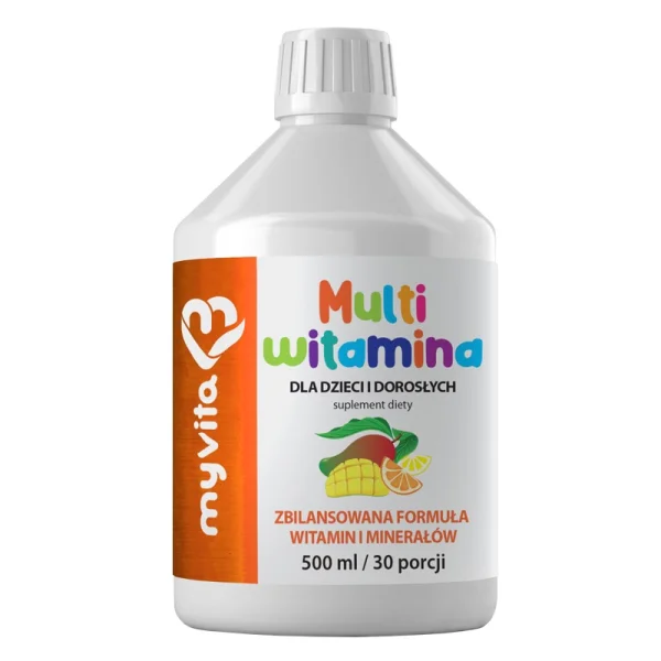 MyVita Multiwitamina Liquid, multiwitamina dla dzieci i dorosłych, 500 ml