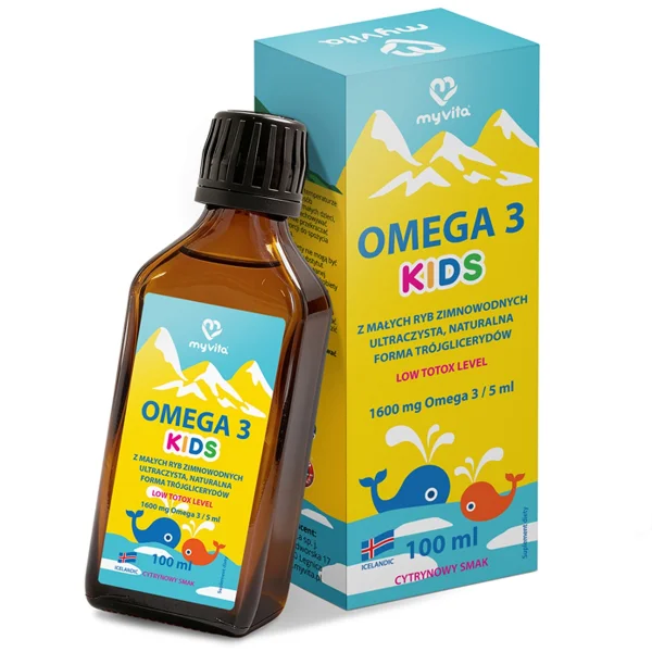 MyVita Omega-3 Kids, smak cytrynowy, 100 ml
