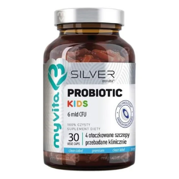 MyVita Silver Probiotic Kids, probiotyk dla dzieci, 30 kapsułek