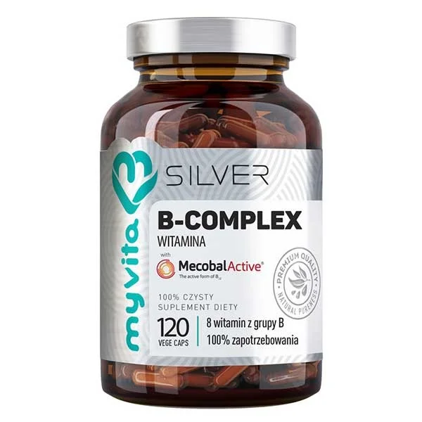 MyVita Silver, Witamina B - Complex 100%, metylokobalamina MecobalActive, 120 kapsułek