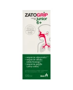 Zatogrip Junior 6+, syrop o smaku malinowym, 120 ml
