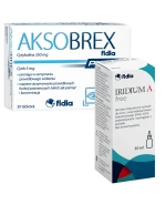 ZESTAW Aksobrex Fidia Plus, 30 tabletek + Iridium A Free, izotoniczny roztwór do oczu, 10 ml