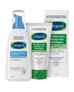 Zestaw Cetaphil DA Ultra, krem intensywnie nawilżający 85 g + Cetaphil, lekka pianka do mycia twarzy, skóra normalna, sucha i mieszana, 236 ml