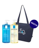 Zestaw La Roche-Posay Lipikar AP+, olejek myjący uzupełniający poziom lipidów, przeciw podrażnieniom skóry, 750 ml + delikatny żel myjący do twarzy i ciała, skóra wrażliwa, 750 ml