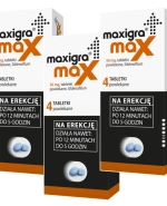 Zestaw Maxigra Max 50 mg, 4 tabletki powlekane, 3 sztuki