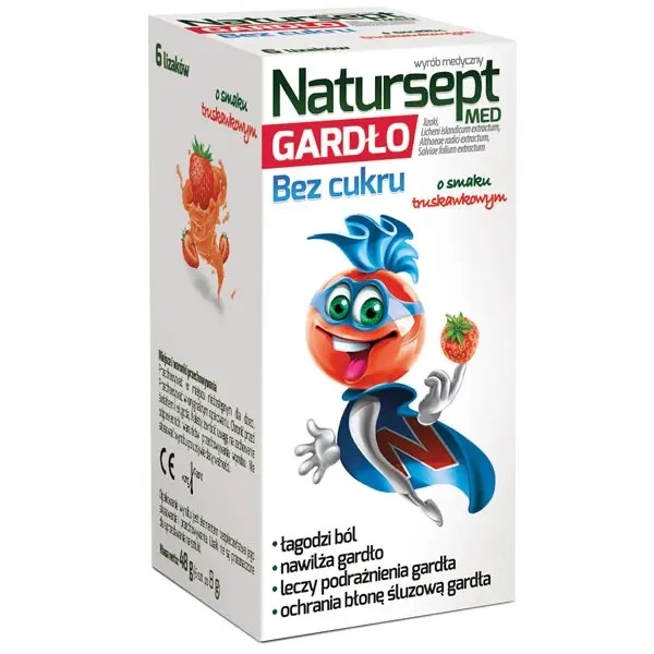 natursept-med-gardlo-lizaki-bez-cukru-smak-truskawkowy-powyzej-3-lat-6-sztuk