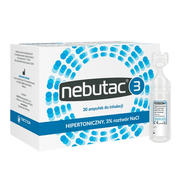 Nebutac 3, hipertoniczny roztwór do inhalacji 3 % NaCl, 4 ml x 30 ampułek