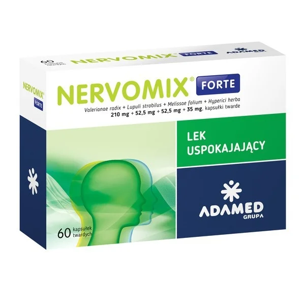 Nervomix Forte 210 mg + 52,5 mg + 52,5 mg + 35 mg, 60 kapsułek twardych