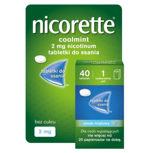 Nicorette Coolmint 2 mg, 40 tabletek do ssania