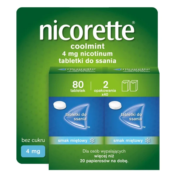 Nicorette Coolmint 4 mg, 80 tabletek do ssania