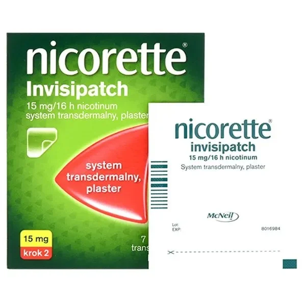 Nicorette Invisipatch 15 mg/ 16h, system transdermalny, plaster, 7 sztuk