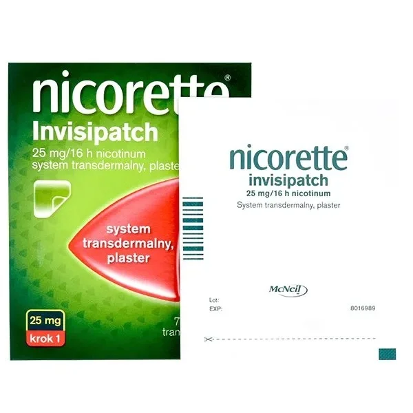 Nicorette Invisipatch 25 mg/ 16h, system transdermalny, plaster, 7 sztuk