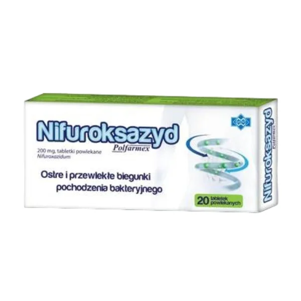 Nifuroksazyd Polfarmex 200 mg, 20 tabletek powlekanych