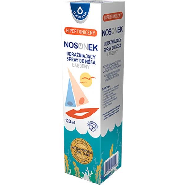 Nosonek, udrażniający spray do nosa, hipertoniczny, od 3 lat, 120 ml