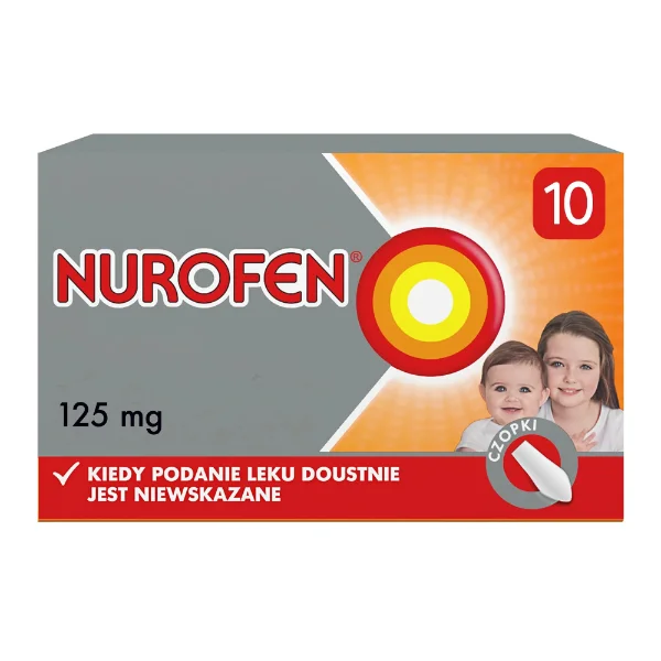 Nurofen dla dzieci 125 mg, czopki, 10 sztuk