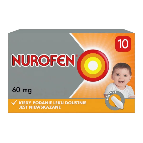 Nurofen dla dzieci 60 mg, czopki , 10 sztuk