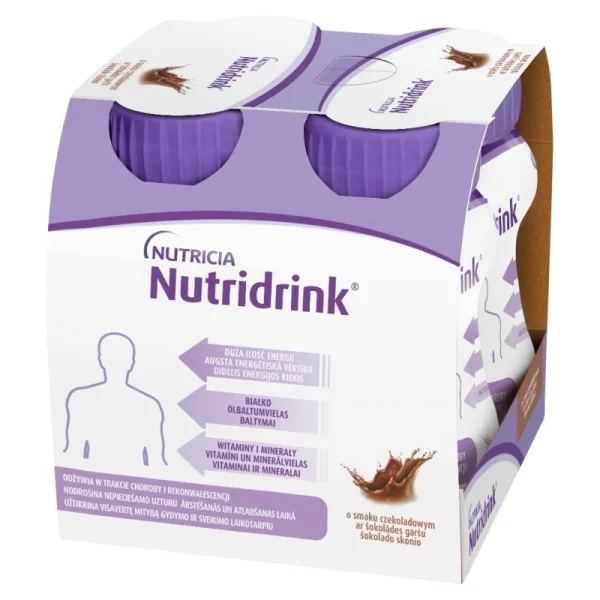 Nutridrink, preparat odżywczy, smak czekoladowy, 4 x 125 ml