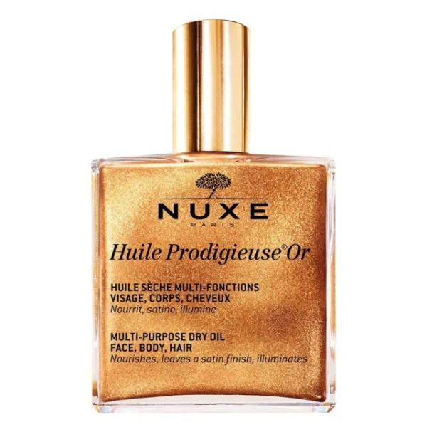 Nuxe Huile Prodigieuse Or, suchy olejek ze złotymi drobinkami do ciała, twarzy i włosów, 100 ml