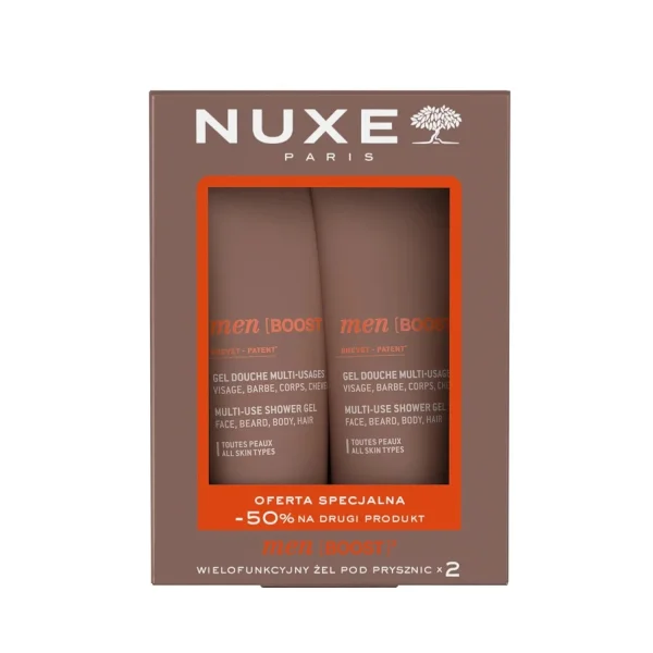 Nuxe Men Boost Zestaw, wielofunkcyjny żel pod prysznic, 2 x 200 ml