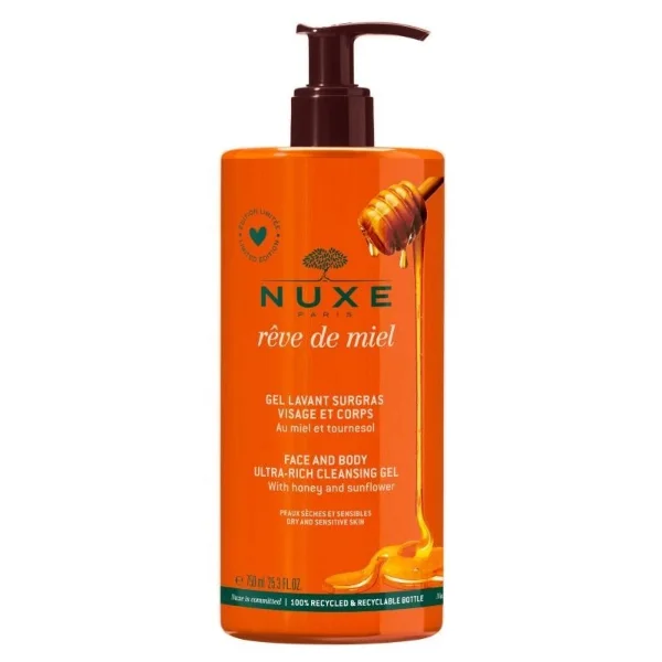 Nuxe Reve de Miel, żel do mycia twarzy i ciała, 700 ml