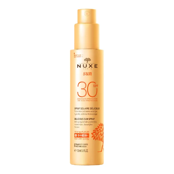 Nuxe Sun, mleczko do opalania do twarzy i ciała, spray, SPF 30, 150 ml