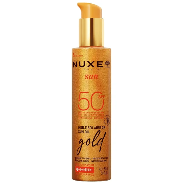 Nuxe Sun, rozświetlający olejek do opalania, w sprayu, SPF 50, 150 ml