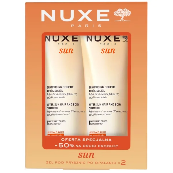 Zestaw Nuxe Sun, żel pod prysznic po opalaniu, 2 x 200 ml