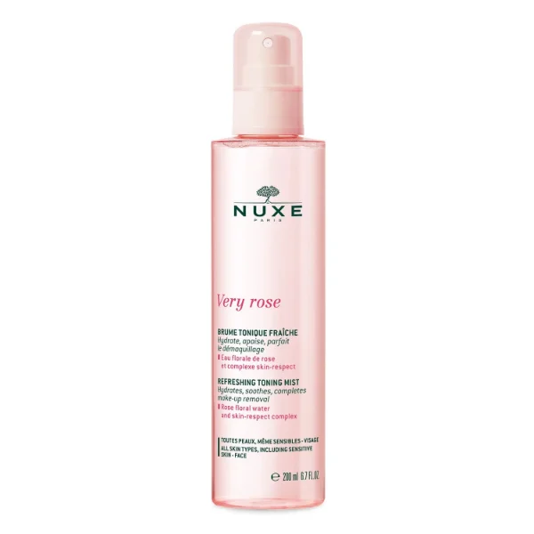 Nuxe Very Rose, tonizująca mgiełka do twarzy, 200 ml