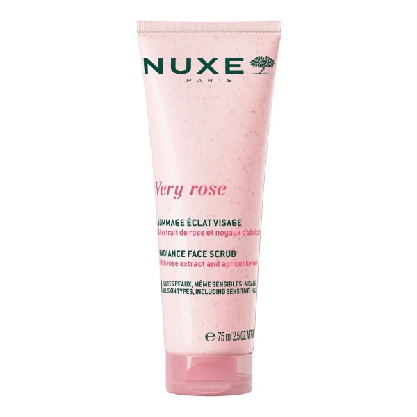 Nuxe Very Rose, rozświetlający peeling do twarzy, 75 ml