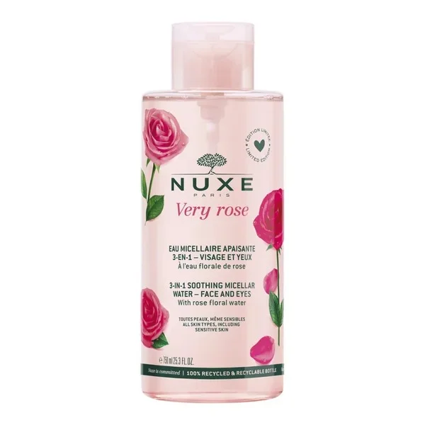 Nuxe Very Rose, łagodząca woda micelarna 3 w 1, 750 ml