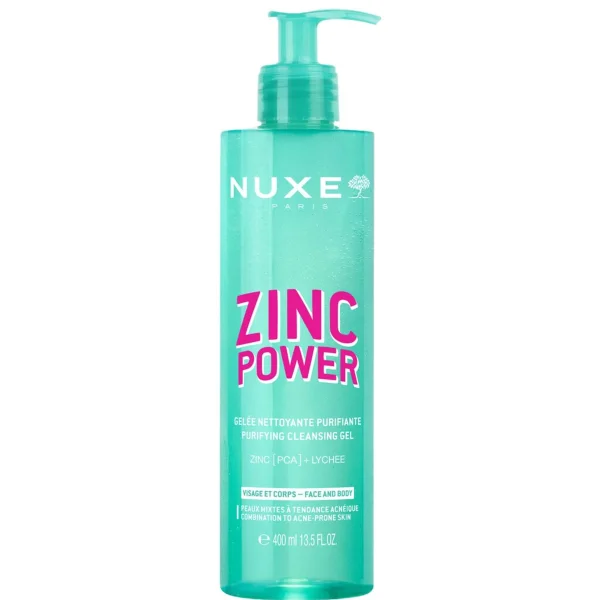 Nuxe Zinc Power Oczyszczający żel do mycia twarzy, 400 ml